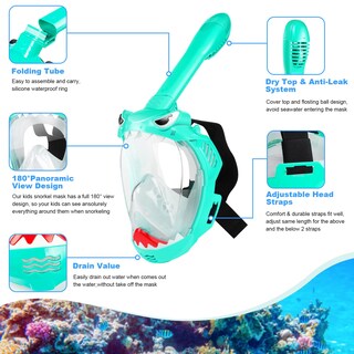 Foto 2 | Foto 2 | Máscara Facial Completa Zipoute Snorkel Para Niños Con Vista De 180° - Venta Internacional.