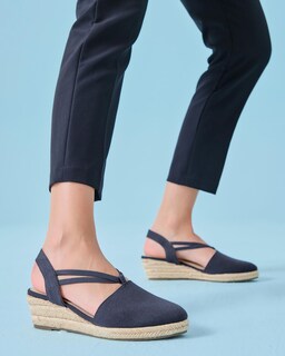 Foto 2 | Foto 2 | Sandals Coutgo Platform Wedge Alpargata Slingback Navy 11 - Venta Internacional.