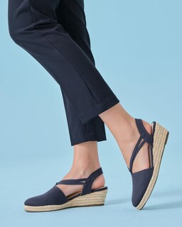 Foto 3 | Foto 3 | Sandals Coutgo Platform Wedge Alpargata Slingback Navy 11 - Venta Internacional.