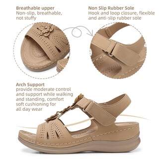 Foto 4 | Foto 4 | Sandalias Con Cuña Shibever Para Mujer Talla 7 Plataforma De Verano - Venta Internacional.
