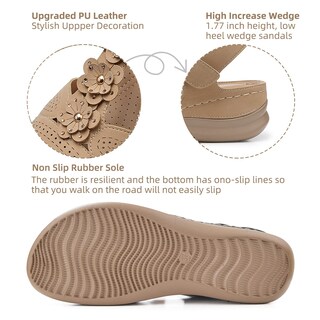 Foto 5 | Foto 5 | Sandalias Con Cuña Shibever Para Mujer Talla 7 Plataforma De Verano - Venta Internacional.