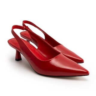 Foto 6 | Foto 6 | Zapatos Heelchic Zapatos De Tacón Metalizado Destalonados Con Forma De Gatito Rojos Para Mujer - Venta Internacional.