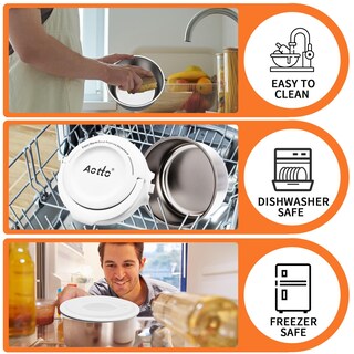 Foto 6 | Foto 6 | Fiambrera Eléctrica Aotto 950 Ml Calentador De Alimentos 12 V/24 V/110 V Color Blanco - Venta Internacional.