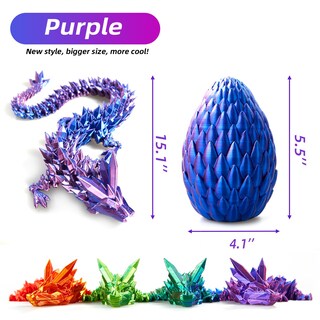 Foto 3 | Foto 3 | Huevo De Dragón De Cristal Impreso En 3d 15 Cm Para Decoración Del Hogar - Venta Internacional.