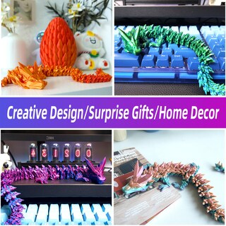 Foto 6 | Foto 6 | Huevo De Dragón De Cristal Impreso En 3d 15 Cm Para Decoración Del Hogar - Venta Internacional.