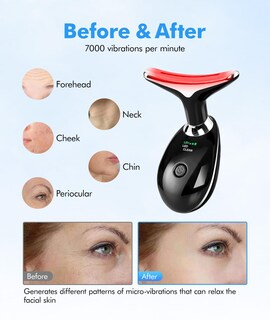 Foto 5 | Foto 5 | Masajeador De Terapia Con Luz Roja Para Rostro Y Cuello Sdkwdh Negro Brillante - Venta Internacional.