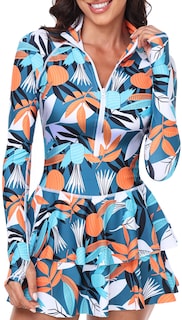 Foto 1 | Foto 1 | Traje De Baño Rash Guard Uniquebella Para Mujer Modesto Uv50+ Manga Larga - Venta Internacional.