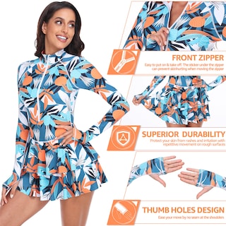 Foto 3 | Foto 3 | Traje De Baño Rash Guard Uniquebella Para Mujer Modesto Uv50+ Manga Larga - Venta Internacional.