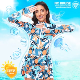 Foto 4 | Foto 4 | Traje De Baño Rash Guard Uniquebella Para Mujer Modesto Uv50+ Manga Larga - Venta Internacional.