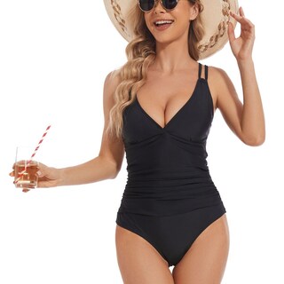 Foto 2 | Foto 2 | Traje De Baño De Una Pieza Svimoty Tummy Control Con Cuello En V Para Mujer - Venta Internacional.