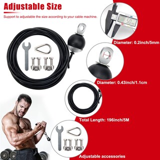 Foto 2 | Foto 2 | Cable De Polea De Fitness Anglekai Fitness  8 M  Ajustable  100 Kg - Venta Internacional.