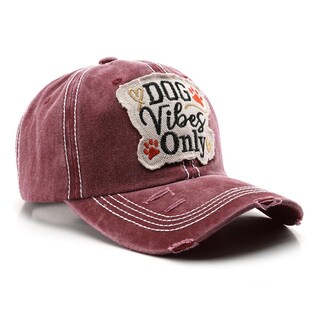 Foto 1 | Foto 1 | Gorra De Béisbol Vptmrp Dog Vibes Only  Vintage  Unisex  Color Rojo Vino - Venta Internacional.