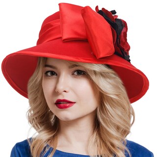Foto 2 | Foto 2 | Gorro Forbusite Para Mujer Vestido De Fieltro De Lana Para Fiesta Otoño-invierno Rojo - Venta Internacional.