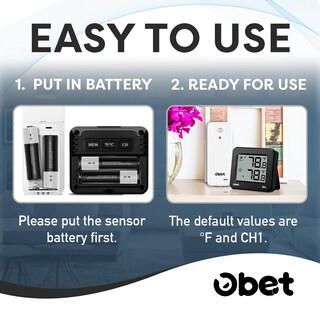 Foto 6 | Foto 6 | Termómetro Inalámbrico Para Interiores Y Exteriores Obet B61-black - Venta Internacional.