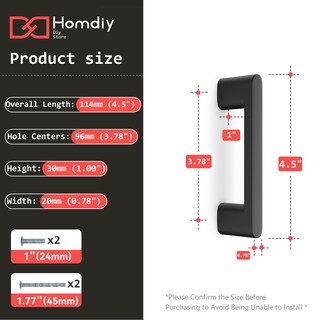 Foto 4 | Foto 4 | Cabinet Pulls Homdiy Aleación De Aluminio Negro Mate 96 Mm Paquete De 20 - Venta Internacional.