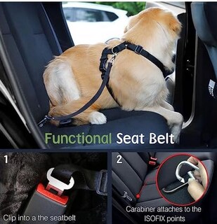 Foto 6 | Foto 6 | Cinturón De Seguridad Para Perros Vavopaw Arnés De Seguridad Para Coche Nailon Negro Xl - Venta Internacional.