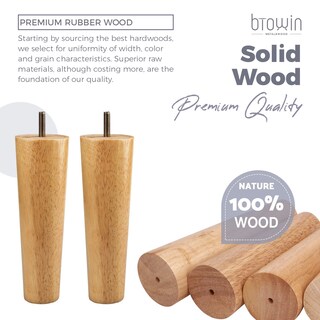 Foto 2 | Foto 2 | Patas De Madera Maciza Btowin De 5 Pulgadas Con Placa De Montaje  4 Piezas - Venta Internacional.
