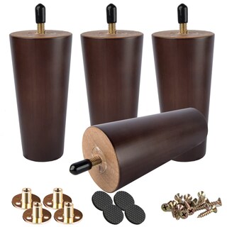 Foto 1 | Foto 1 | Patas De Repuesto Para Muebles Btowin De Madera Maciza De Nogal De 10 Cm  4 Unidades - Venta Internacional.
