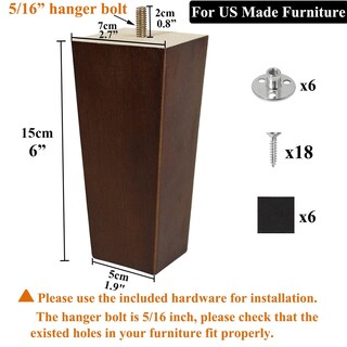Foto 2 | Foto 2 | Furniture Legs Aoryvic Juego De 6 Unidades Para Sofá 15 Cm Mediados De Siglo - Venta Internacional.