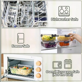 Foto 4 | Foto 4 | Recipientes De Vidrio Para Preparación De Comidas M Mcirco 650 Ml Paquete De 10 Con Tapas - Venta Internacional.