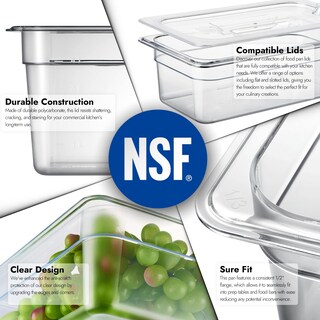 Foto 5 | Foto 5 | Sartenes Para Comida Curta  Tamaño 1/3  10 Cm De Profundidad  Policarbonato  Plástico  Paquete De 6 - Venta Internacional.