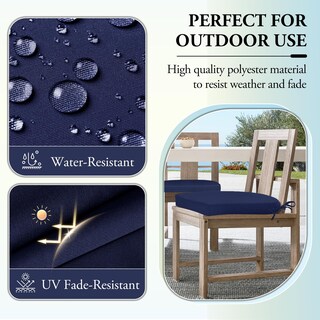 Foto 3 | Foto 3 | Juego De 2 Cojines Para Sillas De Exterior Wellsin Patio Color Azul Marino 43 X 41 X 5 Cm - Venta Internacional.
