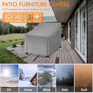 Foto 5 | Foto 5 | Funda Para Silla De Exterior Wleafj Impermeable Gris Paquete De 2 Unidades 75 X 76 X 91 Cm - Venta Internacional.