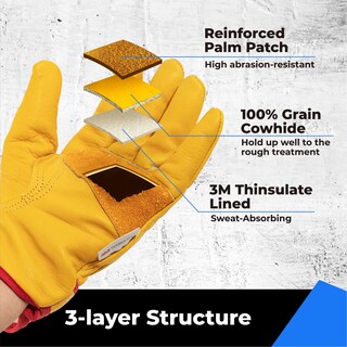 Foto 5 | Foto 5 | Guantes De Trabajo De Piel Para Invierno Toolant 2 Pares 3m Thinsulate - Venta Internacional.