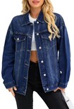 Chaqueta Vaquera Muundim Azul Oscuro Para Mujer Oversize Trendy - Venta Internacional.