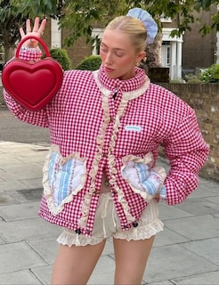 Foto 2 | Foto 2 | Chaqueta Acolchada Corta Wyeysyt Winter Gingham Red Para Mujer - Venta Internacional.