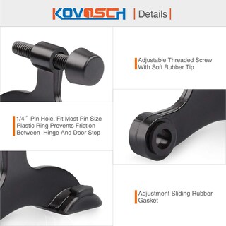 Foto 4 | Foto 4 | Tapón De Puerta Con Bisagra Kovosch Ajustable Resistente Negro - Venta Internacional.