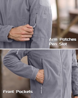 Foto 4 | Foto 4 | Chaqueta Polar Con Capucha Magcomsen Para Hombre Color Gris Claro 2xl - Venta Internacional.
