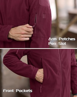 Foto 4 | Foto 4 | Chaqueta Magcomsen Sudadera Táctica De Forro Polar Para Hombre Color Rojo Vino Xl - Venta Internacional.