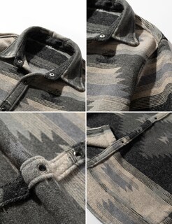 Foto 3 | Foto 3 | Shacket Findthy Para Hombre Franela Cepillada Estampado Étnico Azteca - Venta Internacional.