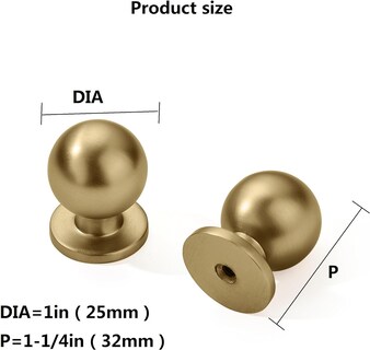 Foto 2 | Foto 2 | Pomos De Gabinete Khtumeware De Latón Cepillado Dorado 2.2 Oz 25 Mm De Diámetro - Venta Internacional.