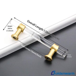 Foto 2 | Foto 2 | Asas De Armario Goldenwarm Ls9165gd76 Acrílicas De 76 Mm Paquete De 15 - Venta Internacional.