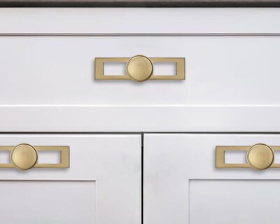 Foto 4 | Foto 4 | Empaquetado De 5 Pomos Para Armarios Placa Trasera Oro Cepillado 3 2 Cm - Venta Internacional.