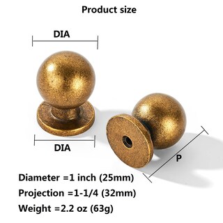 Foto 2 | Foto 2 | Pomos De Armario Khtumeware De Latón Envejecido 25 Mm Paquete De 6 - Venta Internacional.