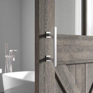 Foto 5 | Foto 5 | Juego De Manijas Para Puerta De Granero Smartstandard Resistentes 12 Pulgadas Plateadas - Venta Internacional.