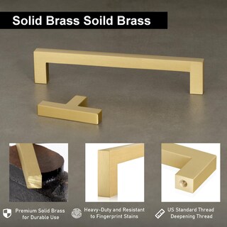 Foto 2 | Foto 2 | Tiradores De Cajones Cuadrados Dorados Qogrisun De Cabinet Pulls 160 Mm Cc - Venta Internacional.