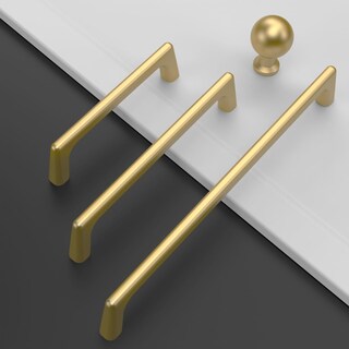 Foto 3 | Foto 3 | Tiradores De Armario Amerdeco En Oro Cepillado Paquete De 10 Unidades 128 Mm Con Orificios Centrales - Venta Internacional.