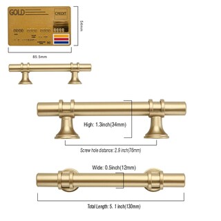 Foto 6 | Foto 6 | Tiradores De Armario Amerdeco En Oro Cepillado Mate Paquete De 10 Unidades 76 Mm - Venta Internacional.