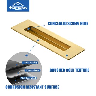 Foto 6 | Foto 6 | Tiradores De Puerta Homotek Para Armario Corredizo Empotrado 150 Mm Oro Cepillado - Venta Internacional.