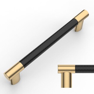 Foto 2 | Foto 2 | Tiradores De Armario Amerdeco Con Moleteado Negro Mate Y Dorado De 128 Mm - Venta Internacional.