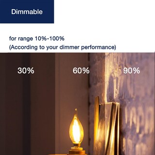 Foto 4 | Foto 4 | Bombillas Led Para Candelabro Flsnt Ca11 E12 Regulables 4 W 2700 K Paquete De 6 - Venta Internacional.