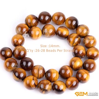 Foto 2 | Foto 2 | Perlas Sueltas De Piedras Preciosas Con Forma De Ojo De Tigre En El Interior 14 Mm Para Joyería - Venta Internacional.