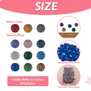 Foto 2 | Foto 2 | Diamantes De Imitación De Resina Cheriswelry De Bubblegum Beads 20 Mm 96 Unidades - Venta Internacional.