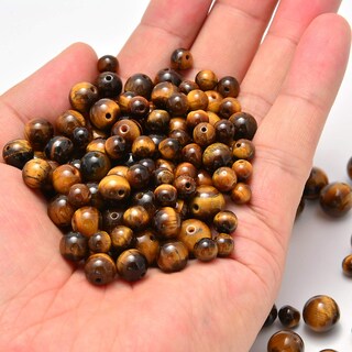 Foto 6 | Foto 6 | Perlas De Piedras Preciosas Ncb Color Amarillo Natural Ojo De Tigre 8 Mm 200 Unidades - Venta Internacional.