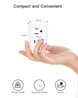 Foto 6 | Foto 6 | Adaptador De Enchufe Mifaso De Ee. Uu. A Reino Unido Tipo G Con 3 Enchufes Y 3 Cargadores Usb - Venta Internacional.