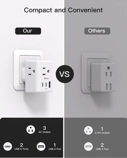 Foto 7 | Foto 7 | Adaptador De Enchufe Mifaso De Ee. Uu. A Reino Unido Tipo G Con 3 Enchufes Y 3 Cargadores Usb - Venta Internacional.